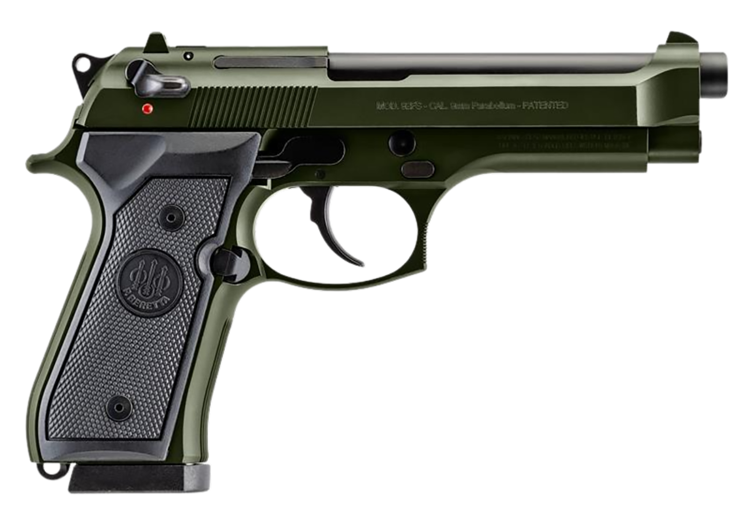 Beretta 92FS Pistol J92F300GR15, 9mm, 4.9in, Alloy Frame, OD Green Finish, 15 Rds