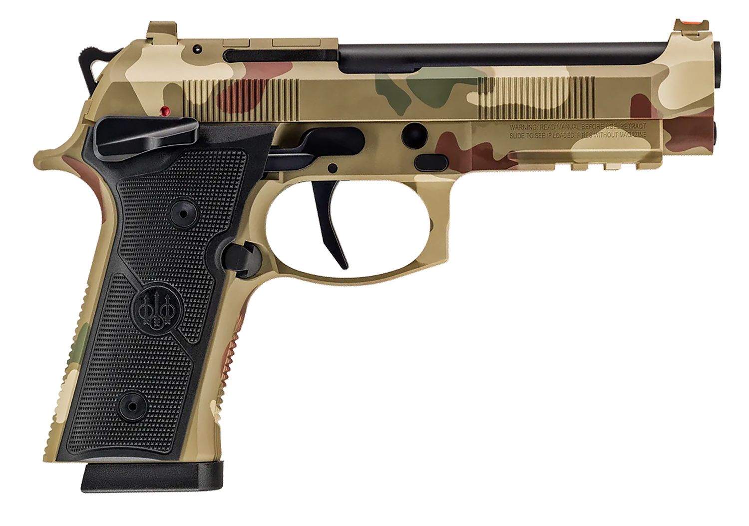 Beretta 92XI Optic Ready Pistol SPEC0745A18, 9mm Luger, 4.70in, Black Textured, Frog Skin Camo Cerakote Finish, 18 Rds