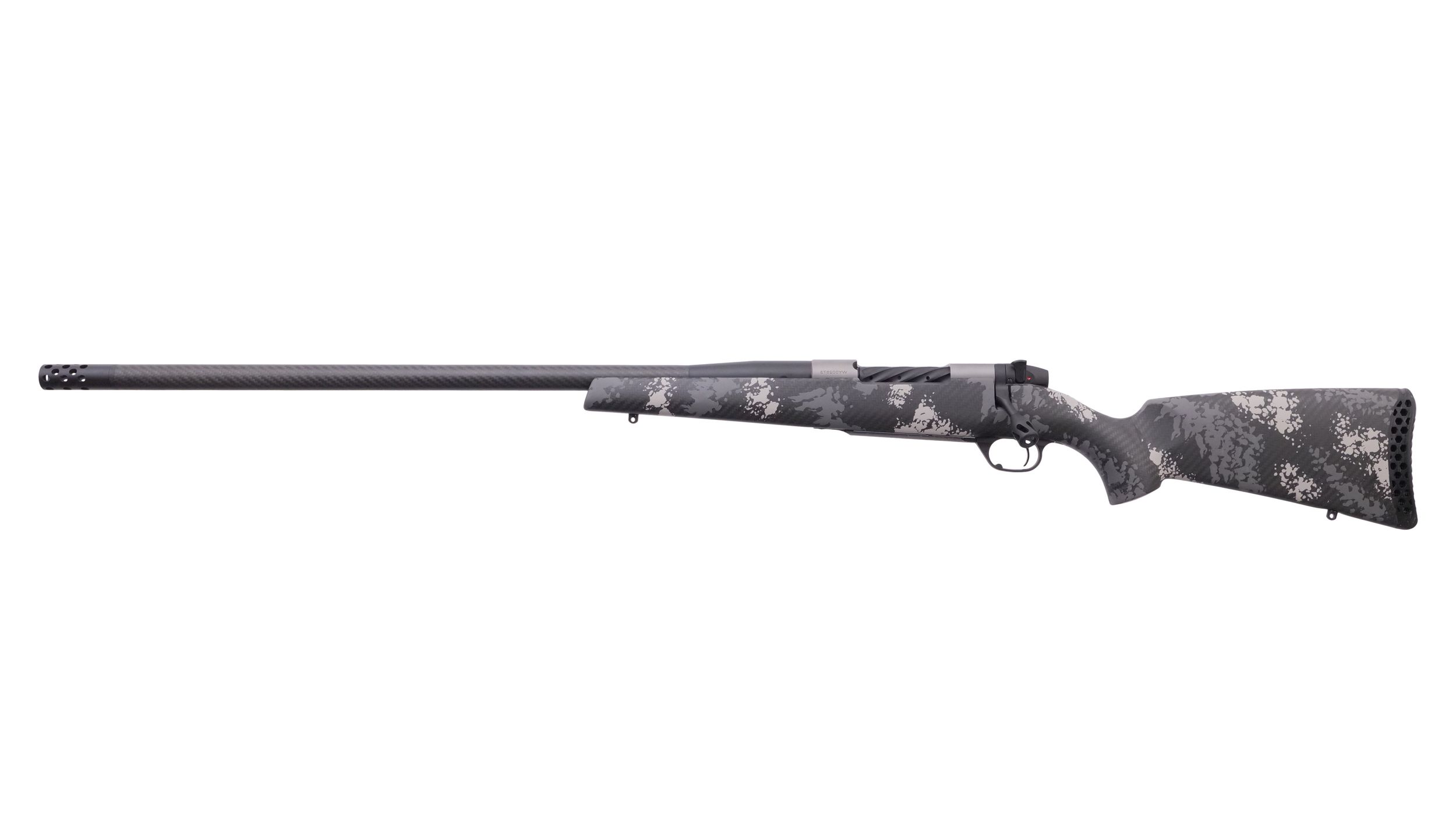 Weatherby Mark V Backcountry Ti Carbon Rifle MCT20N240WL4B, 240 Weatherby Mag, 22", Carbon Fiber W/grey & White Stock, 5 Rds