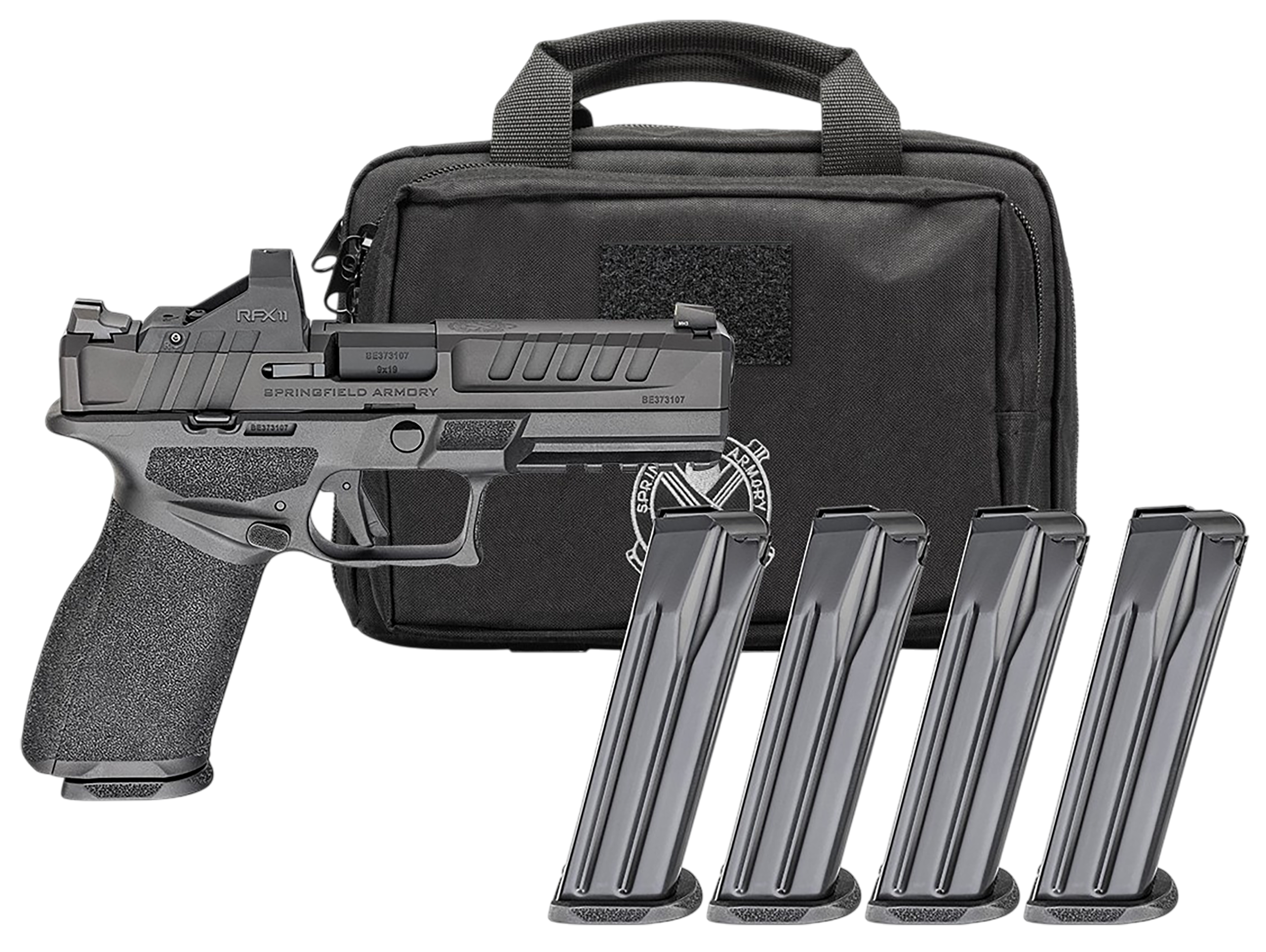 Springfield Echelon Gear Pac Optic Ready Pistol EC9459BPAC, 9mm, 4.50in, Textured Grips, Black Finish, 20 Rds