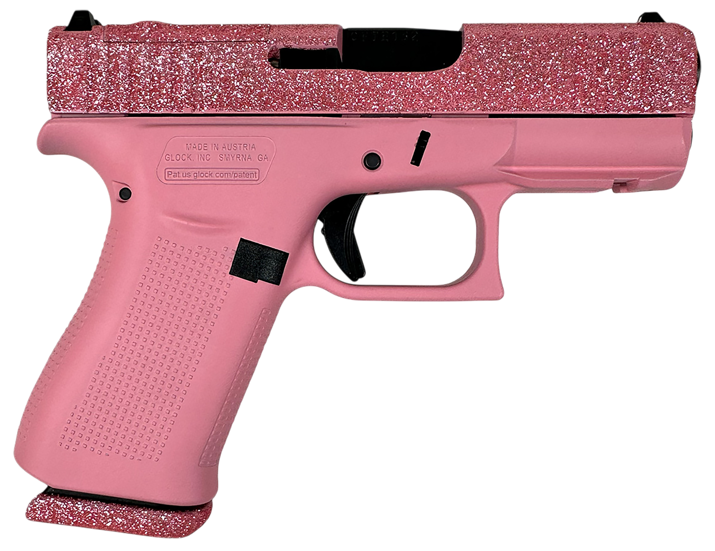 Glock G43X MOS Optic Ready Pistol PX4350204NFRMOSBG, 9mm, 3.41in, Bubblegum Cerakote Grips, Bubblegum Cerakote Finish, 10 Rds