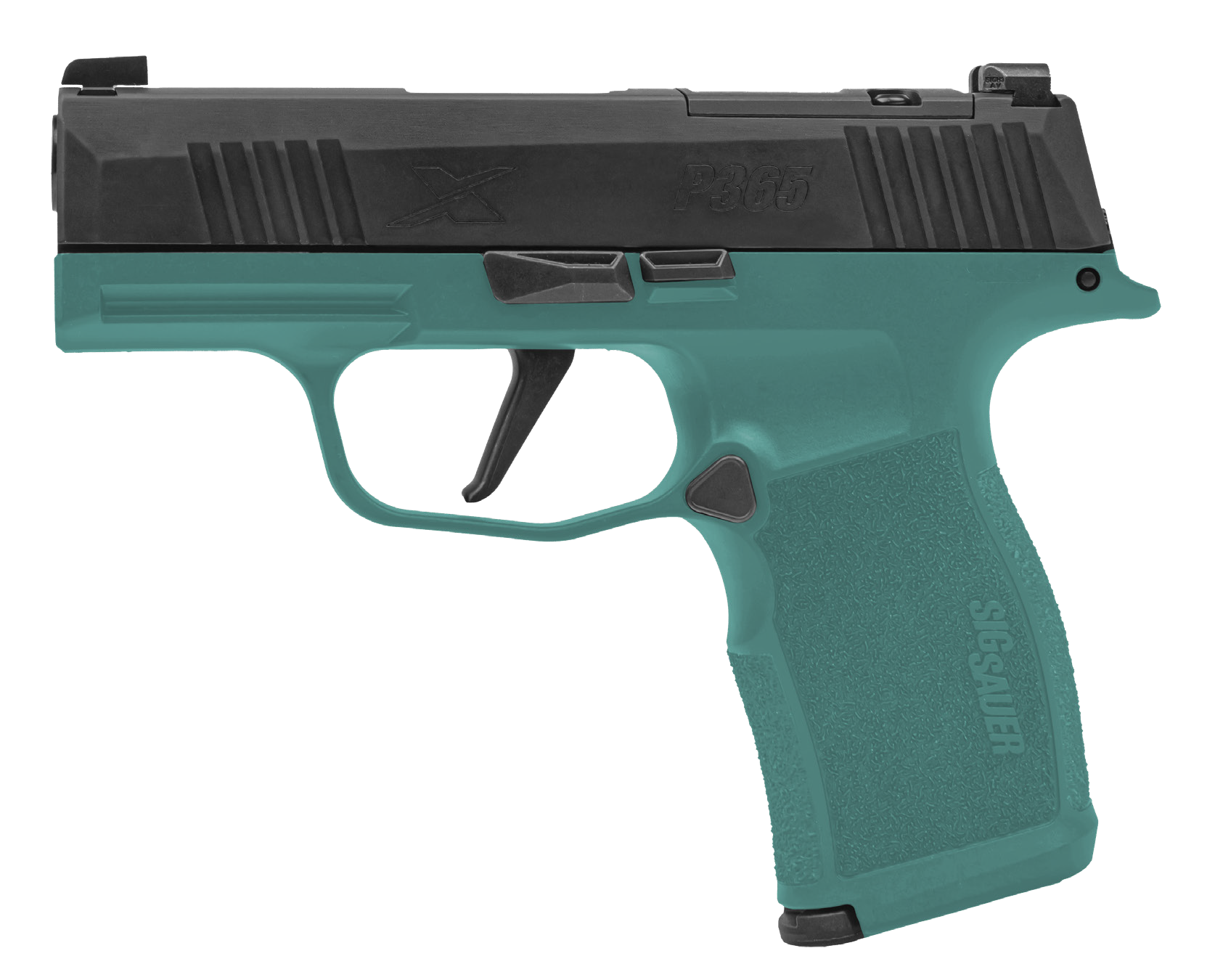 Sigarms P365X Bama Breeze Optic Ready Pistol 365X-9-BXR3-BB, 9mm, 3.10in, Polymer Grips, Teal Cerakote Finish, 12 Rds