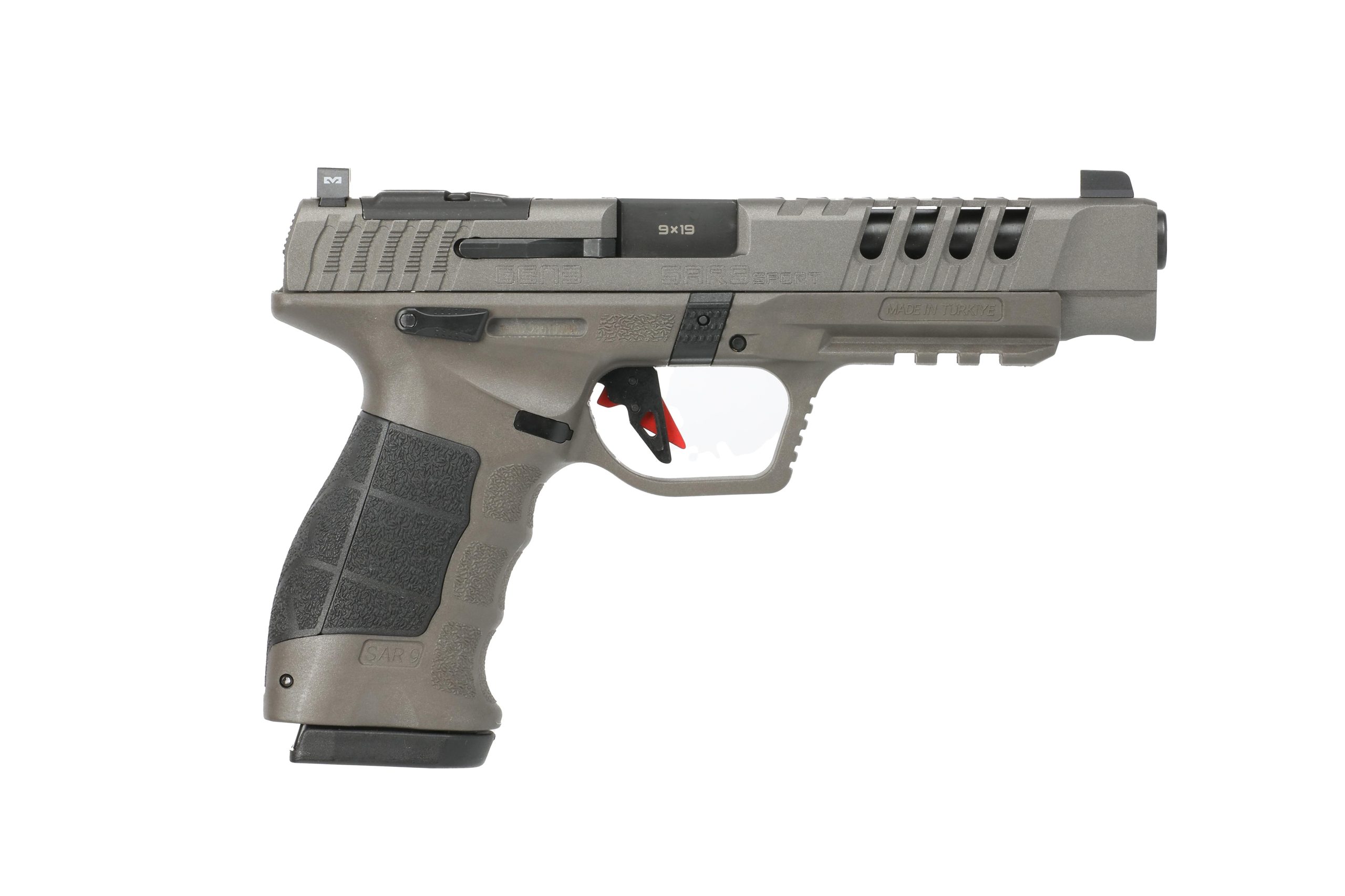 SAR USA SAR9 Sport Gen 3 Pistol SAR9SPTG3PT, 9mm, 5.2in, Platinum Polymer Grips, 19 Rds