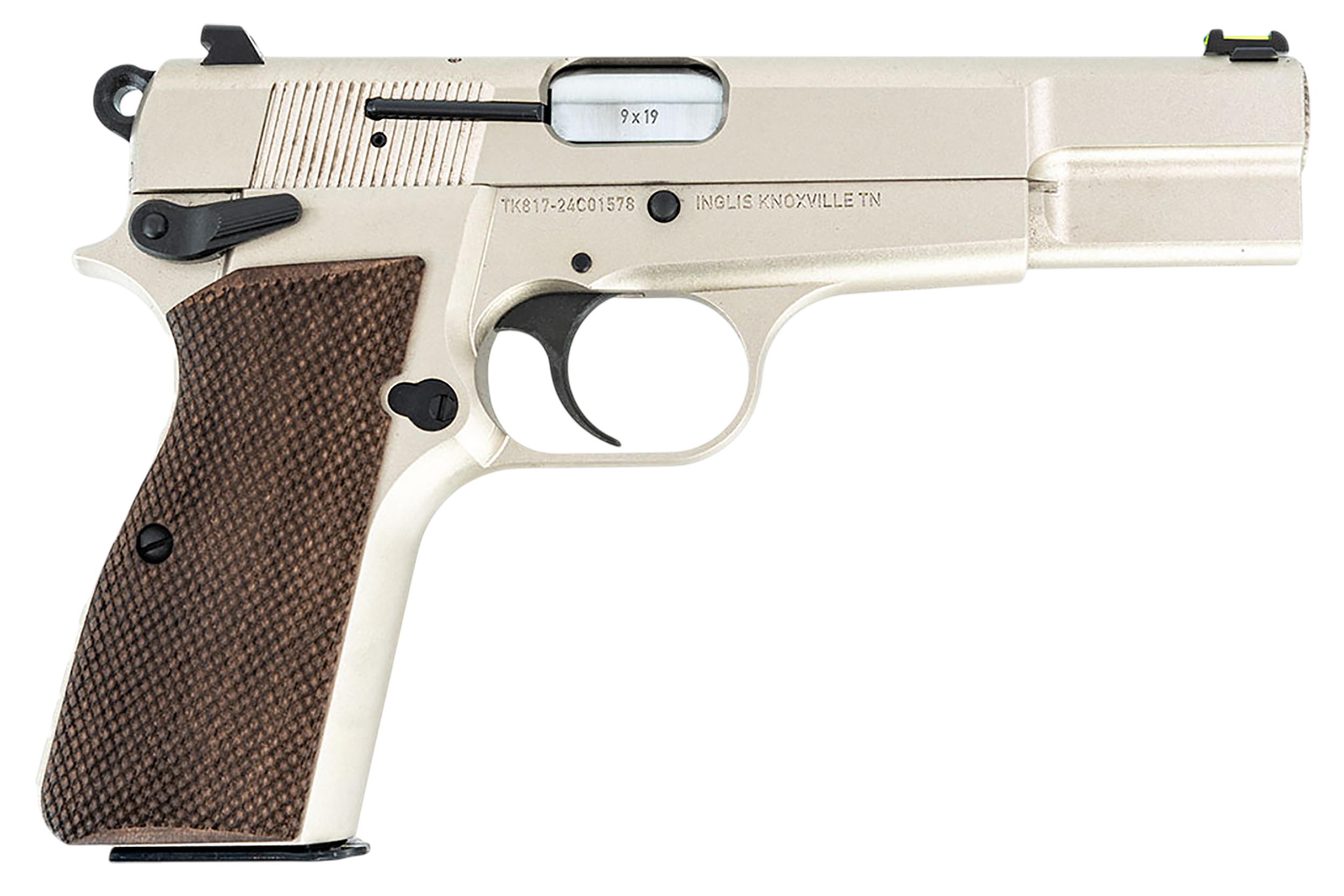 Tisas P-35 P-35 Pistol 12000001, 9mm Luger, 4.70in, G10 Grips, Satin Nickel Finish, 15 Rds