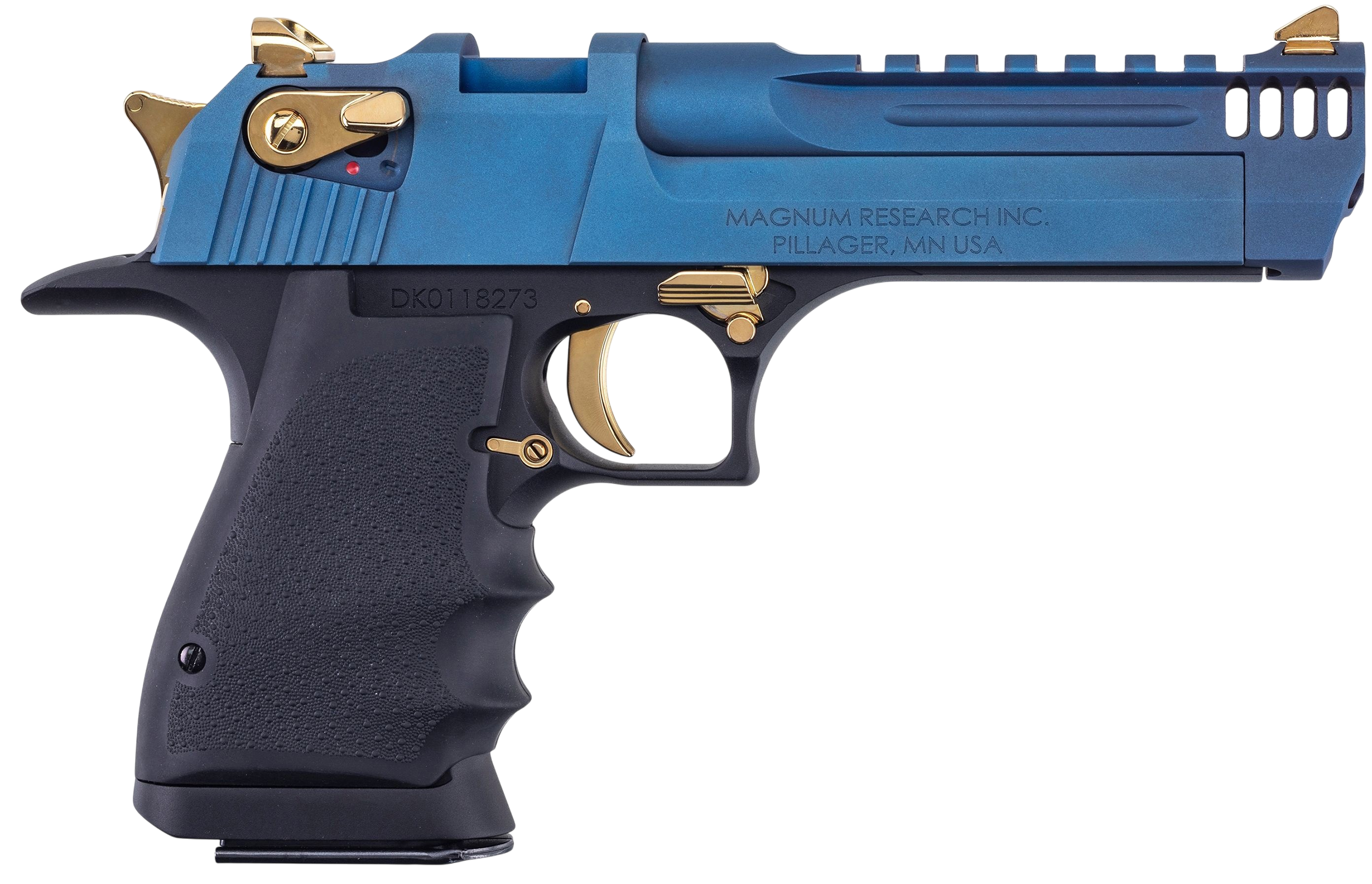 Magnum Research Desert Eagle L5 Pistol DE50L5CBG, 50 AE, 5.0in, Rubber Grips, Carbo Blue PVD, 7 Rds