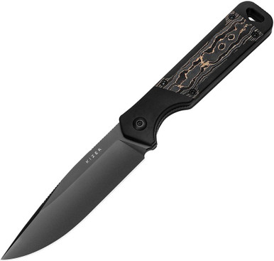 Kizer Militaw Fixed Blade 1067A1 - CPM-S35VN - Gold CamoCarbon & Aluminum