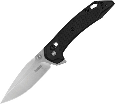 Kershaw Bonneville DuraLock Folding Knife 3.20" 14C28N Modified Clip Point Blade Black GFN Handles - 6000