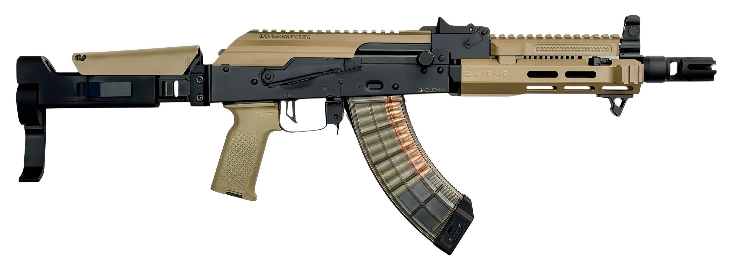 Orthos Arms Babushka FDE AK Pistol BABFDE, 7.62x39mm, 10.5", FDE Cerakote, ACX Adj. Pistol Brace, 30+1
