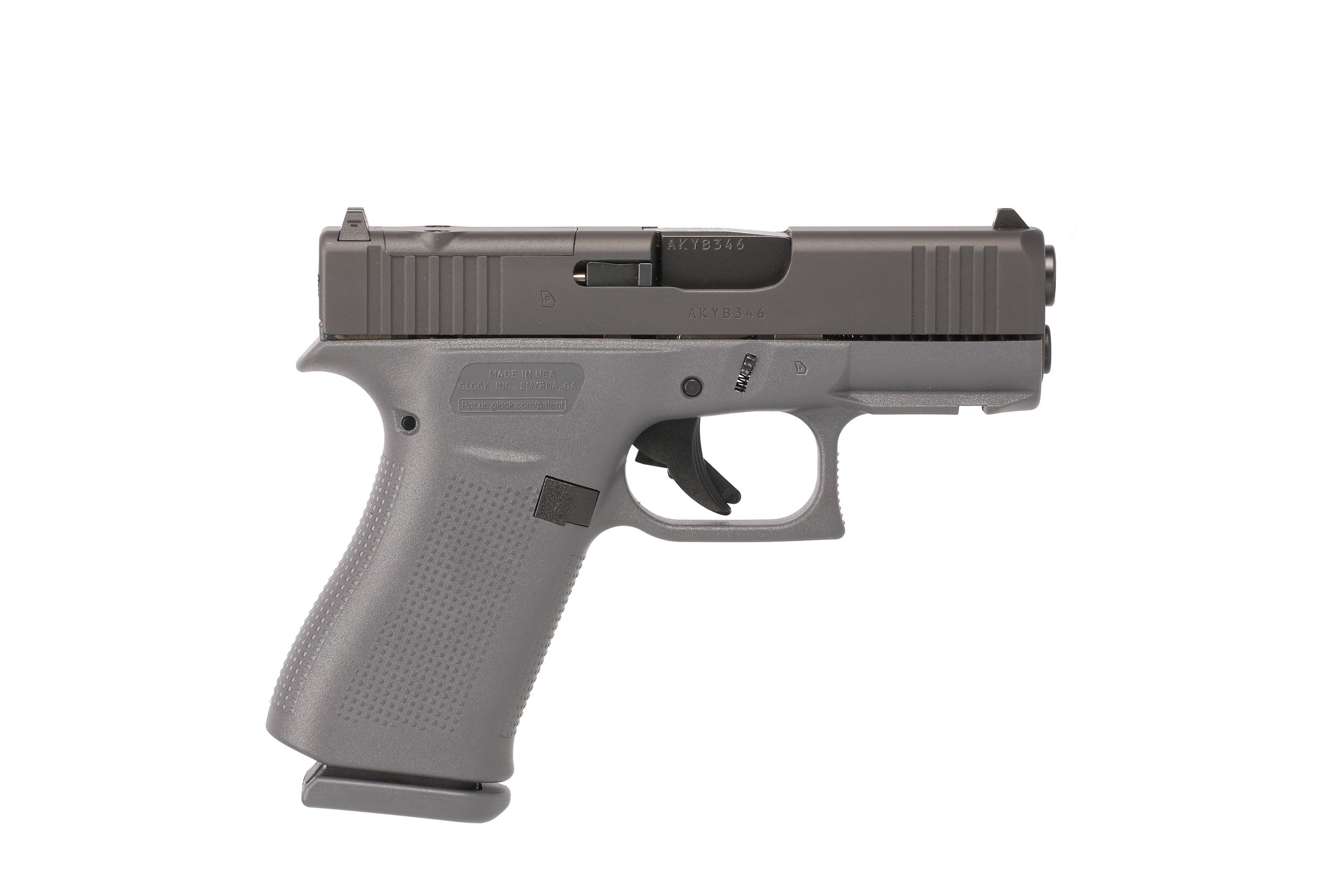 Glock G43X MOS Pistol UX4350201FRMOSGF, 9mm, 3.39in, Gray Frame Grips, 10 Rds