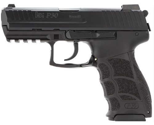 HK P30 V3 9mm, 3.85" Barrel, Night Sights, Decocker, Black, 10rd
