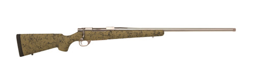 Howa M1500 HS Precision 6.5 Creedmoor, 22" Threaded Barrel, Stainless Steel Metal Finish & Green Black Webbed Fixed HS Precision Stock, 5rd