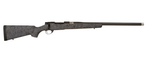 Howa 1500, Bolt Action Rifle, 6.5 Creedmoor, 24" Threaded Barrel, HS Precision Gray Carbon Fiber with Black Webbing Fiberglass Stock, Right Hand, 4rd Mag, Manual Safety