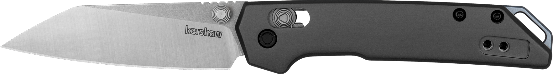 Kershaw Mini Iridium Folding Knife, Plain Satin Reverse Tanto Blade, Gray Handle (2051R)