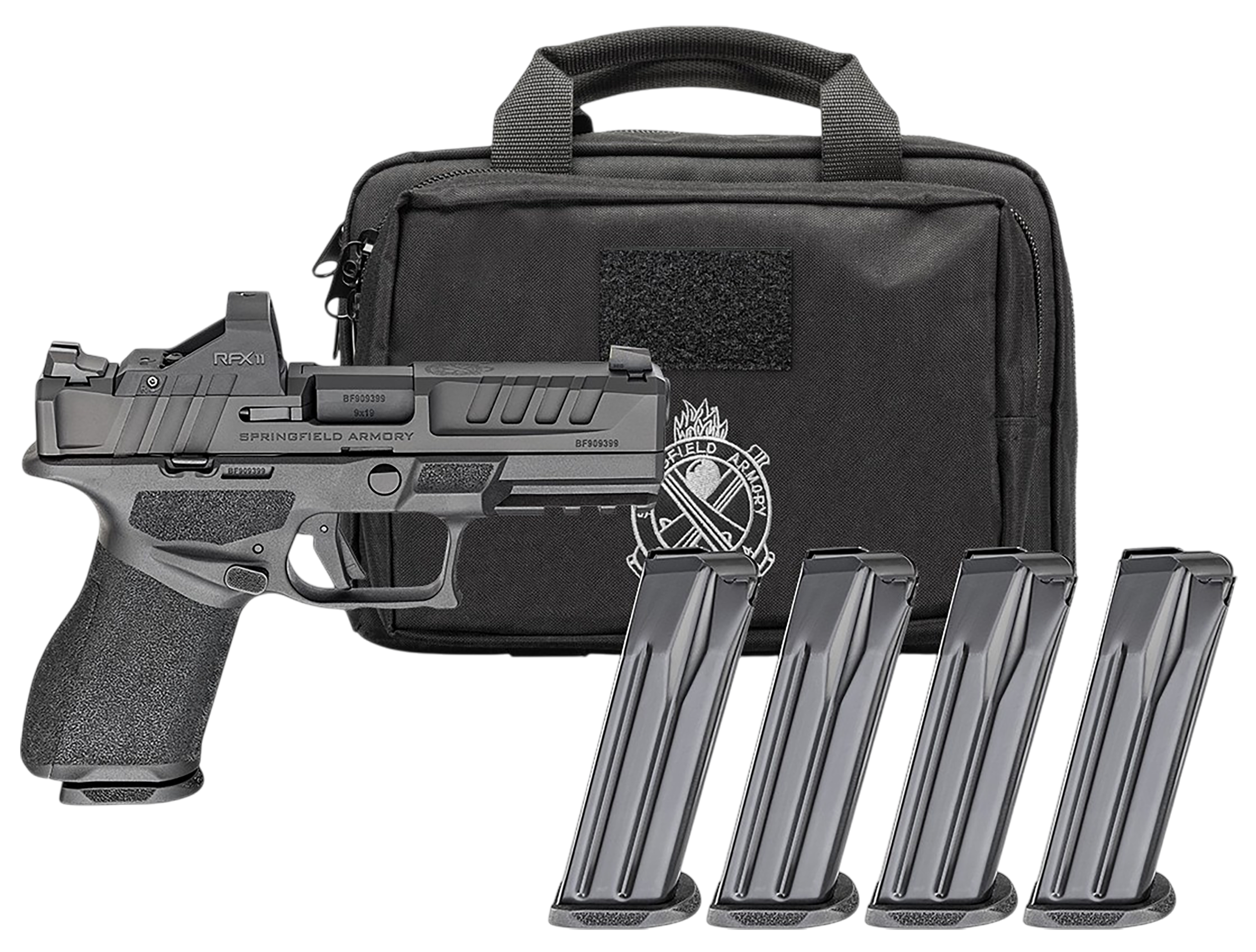 Springfield Echelon Gear Pac Optic Ready Pistol EC9409B15PAC, 9mm, 4in, Textured Grips, Black Finish, 15 Rds