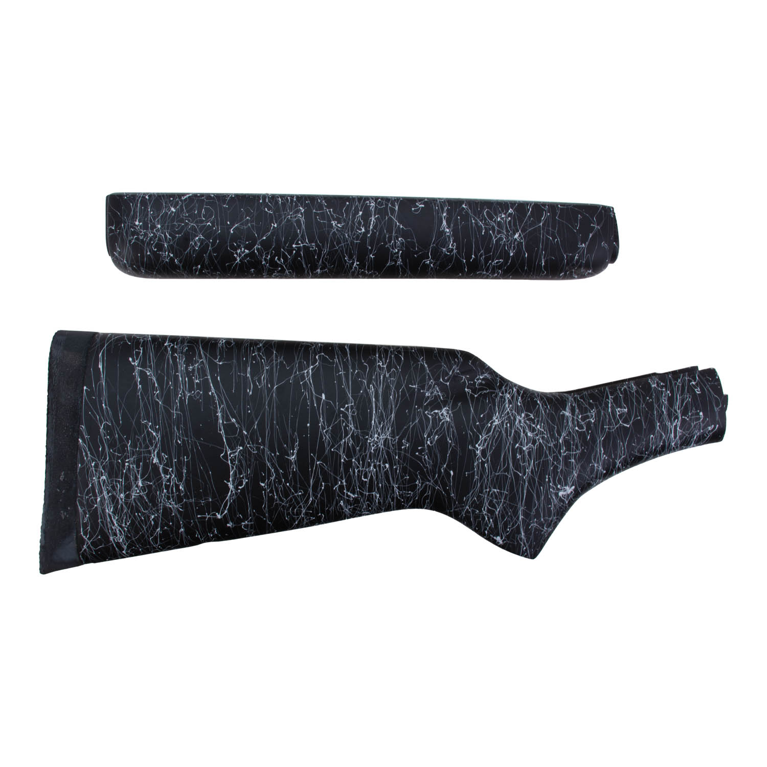 Marlin 308 / 336 / 338 / 1894 Painted Cap Style Stock and Forearm Set, Black w/ Gray Splatter