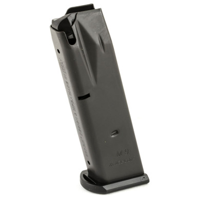 Mec-Gar Beretta 92FS M9 9mm 15-Round Blued Steel Magazine Polymer Base - MGPB9215P