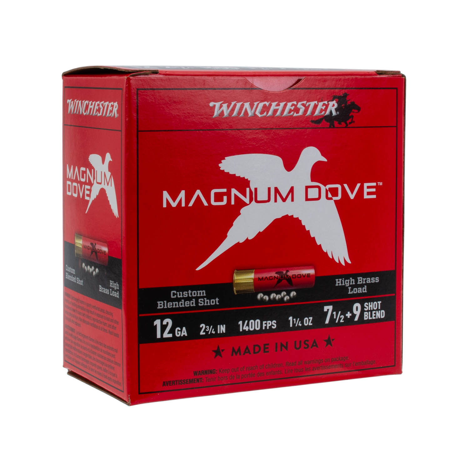 Winchester Magnum Dove 12ga. 2-3/4" 1-1/4oz. #7.5 & #9 Shot Ammunition, 25 Round Box