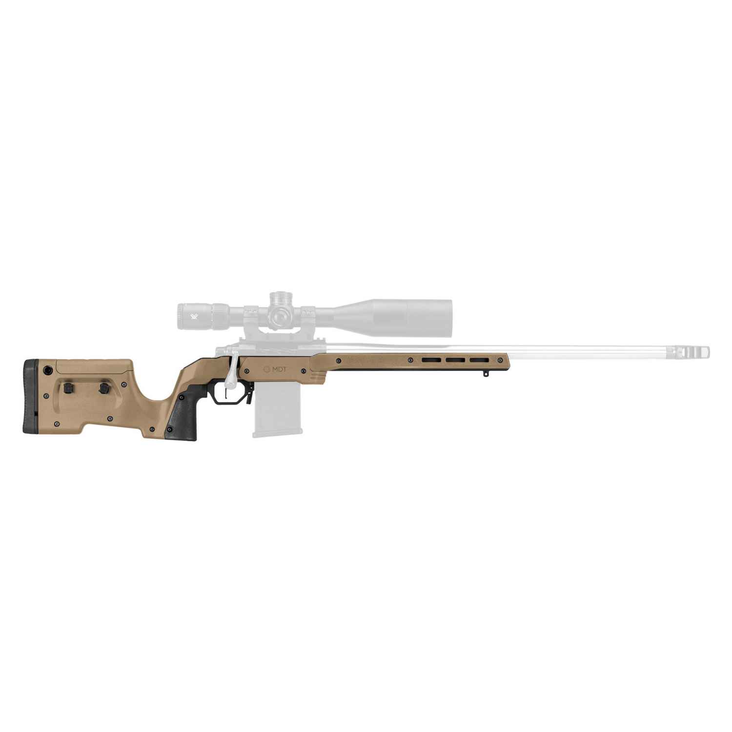 MDT XRS, RIFLE CHASSIS, MATTE FINISH, FLAT DARK EARTH, FITS RUGER AMERICAN SHORT ACTION