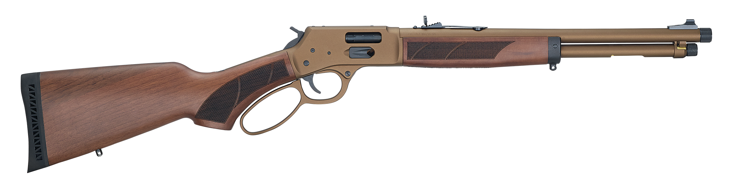 Henry Explorer Carbine Side Gate Lever Action Rifle H012XCW-357, 357 Mag/38 SPL, 16.5", Walnut Stock, Burnt Bronze Cerakote, Threaded, 7 Rds