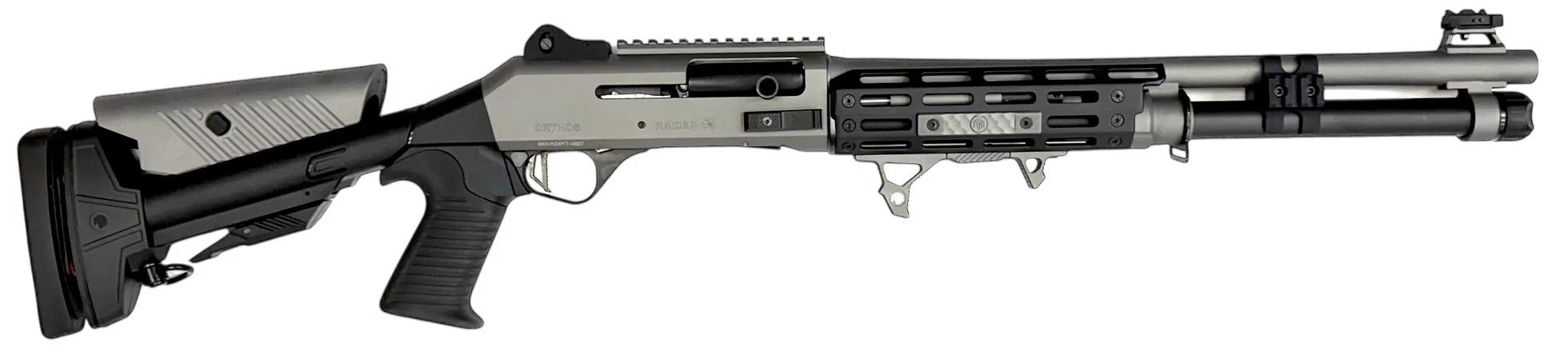 Orthos Arms Orthos Raider S4 Gray Semi-Auto Shotgun S4RGY, 12 Gauge, 18.5", Fibertron LED Front Sight, Shock Force Recoil System, 6+1