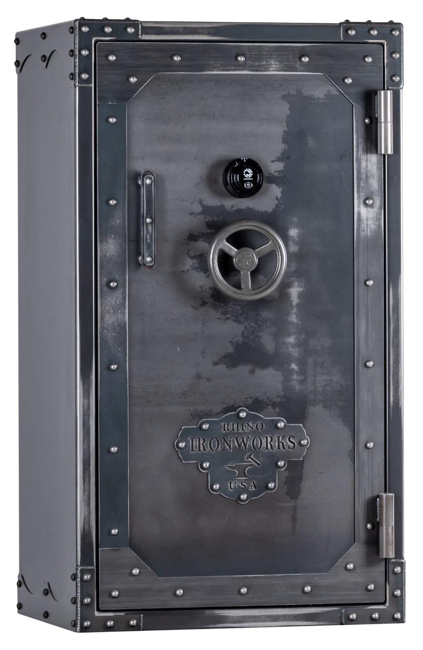 Rhino Ironworks Lightning Series LIX6033 Gun Safe, 60x33x27, 120 Min Fire Rating, 10 Gauge Steel, Antiqued Ironworks Finish, Up to 42 Guns