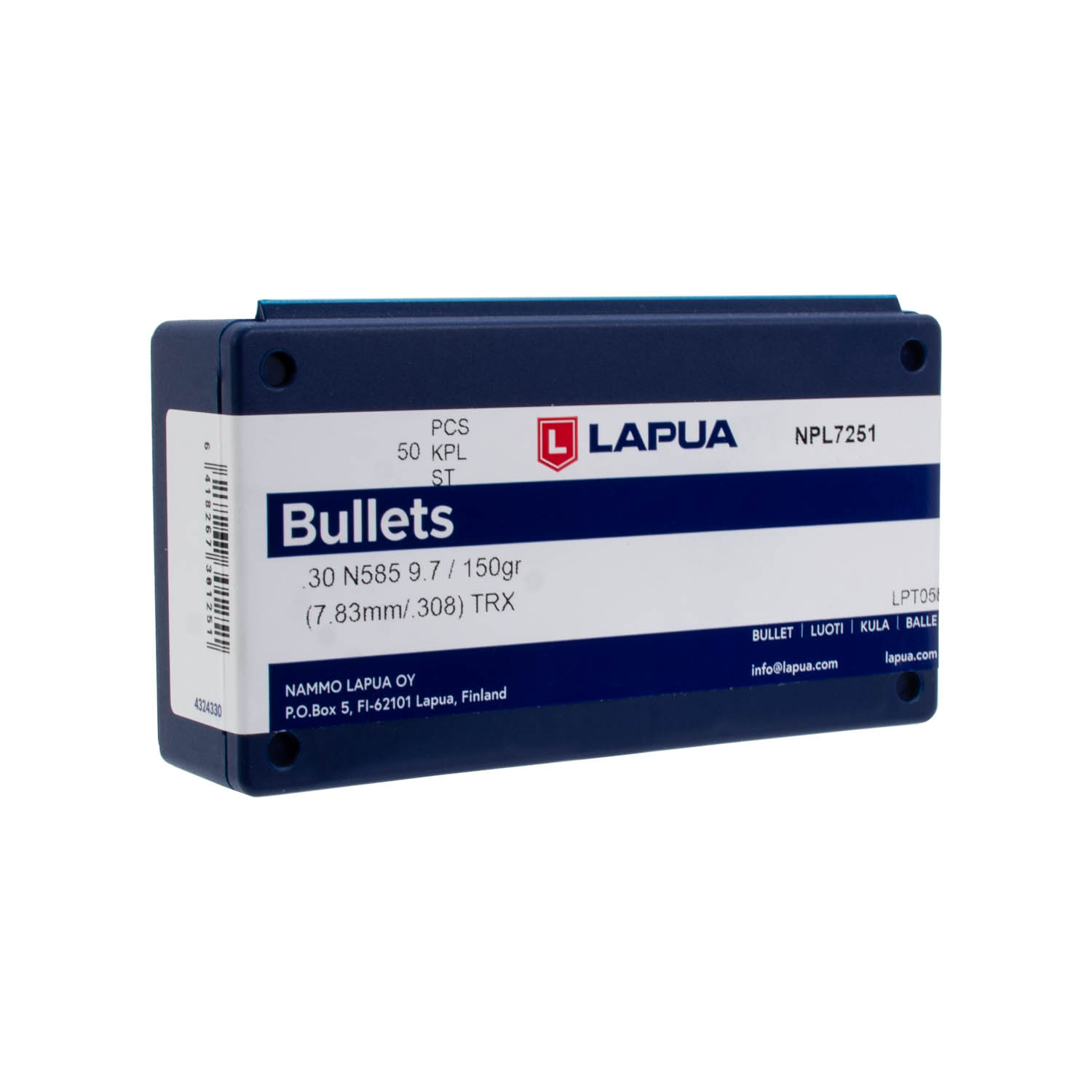 Lapua 30 cal. 150gr. TRX Solid Bullets, Box of 50