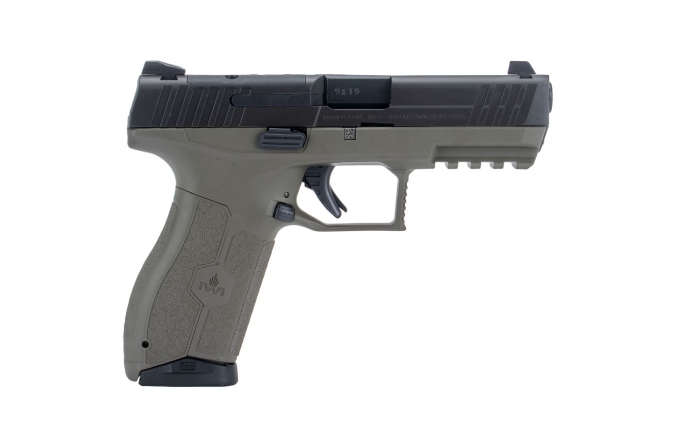 IWI Masada 9mm Pistol M9ORP10OD, 9mm, 4.1in, O.D. Green Polymer Grips, 10 Rds