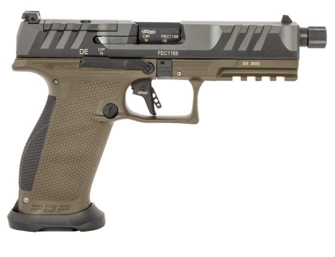 Walther PDP PRO SD Full Size Optic Ready Pistol 2877490, 9mm, 5.1in, OD Green Textured Frame Grips, 18 Rds