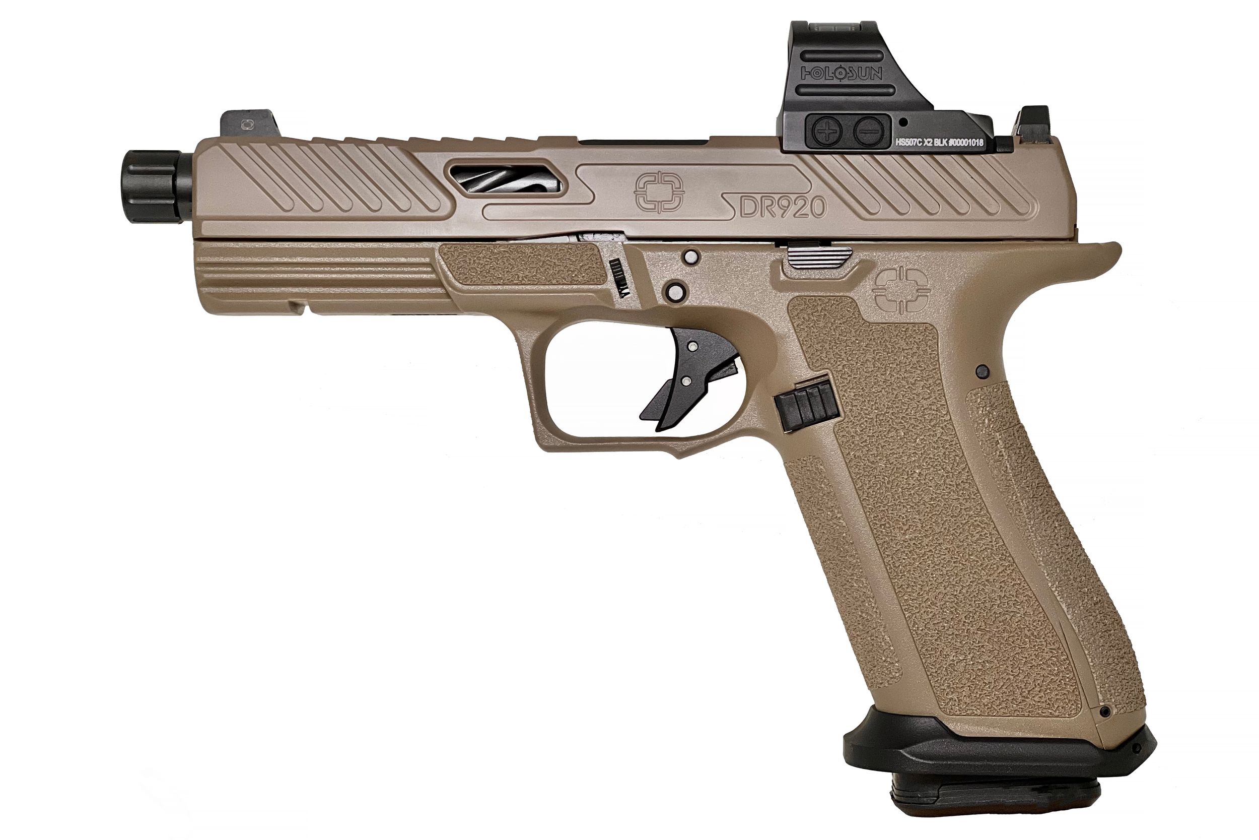 Shadow Systems DR920 Elite Optic Ready Pistol SS-2022-H, 9mm, 5in, FDE Frame Grips, 17 Rds