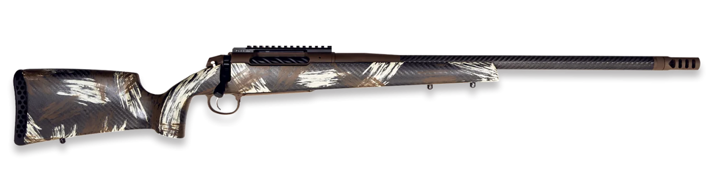 Weatherby 307 Alpine CT Bolt Action Rifle 3WACT22CMR0B, 22 Creedmoor, 18" Threaded, Fixed Peak 44 Bastion Stock, Brown Sponge Pattern, 4 Rds