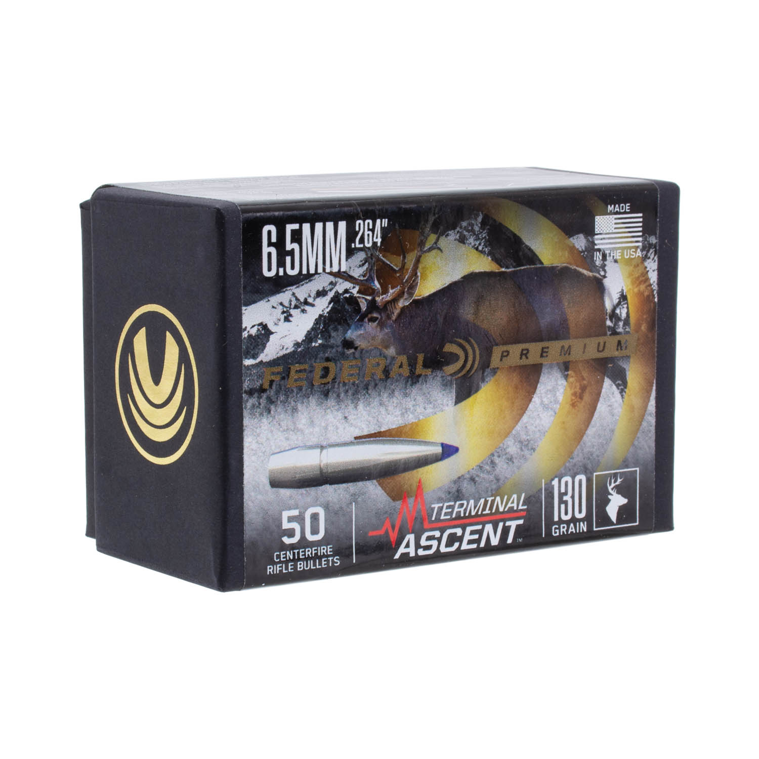 Federal Terminal Ascent .264 cal 130gr. Bullets, Box of 50