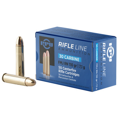 Prvi Partizan PP30F Standard Rifle 30 Carbine Ammo 110 Grain Full Metal Jacket (FMJ) - 50 Round Box
