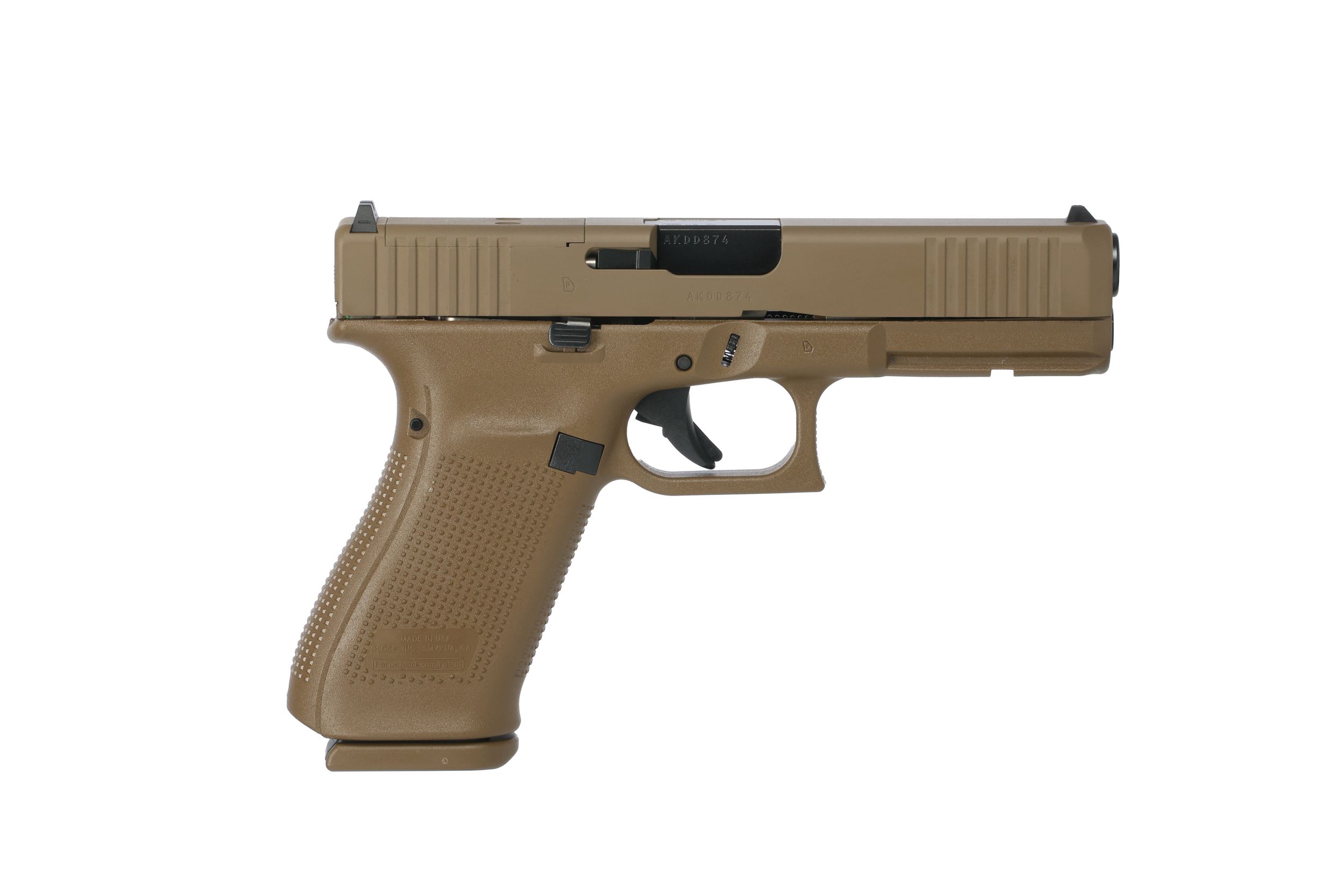 Glock G21 G5 MOS Pistol UA215S203MOFD, 45 ACP, 4.61in, FDE Frame Grips, 13 Rds