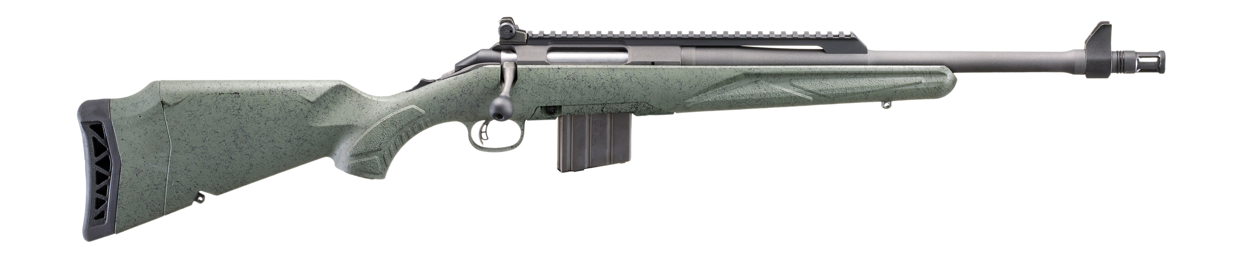 Ruger American Scout Gen II Rifle 46965 , 350 Legend, 16.1", Leaf Green Splatter Stock, Cobalt Cerakote, 5 Rd