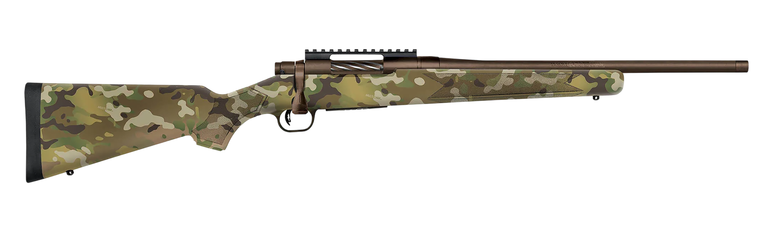 Mossberg Patriot Compact Carbine Rifle 28275, 22-250 Rem, 18", Patriot Brown Cerakote, Multi-Cam Stock, Threaded, 5 Rds