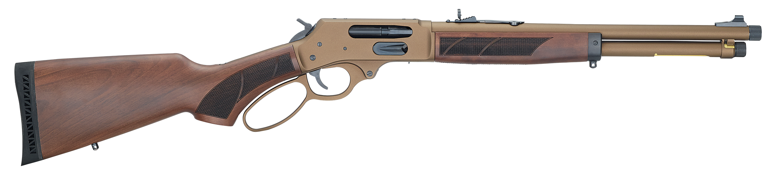 Henry Explorer Carbine Side Gate Lever Action Rifle H010XCW-4570, 45-70 Gov't 16.5", Walnut Stock, Burnt Bronze Cerakote, Threaded, 4 Rds