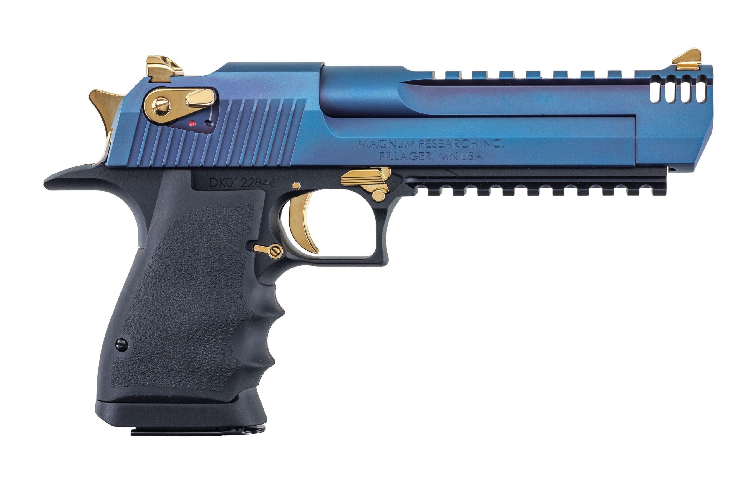 Magnum Research Desert Eagle L6 Pistol DE44L6CBG, 44 Magnum, 6.0in, Rubber Grips, Carbo Blue PVD, 8 Rds