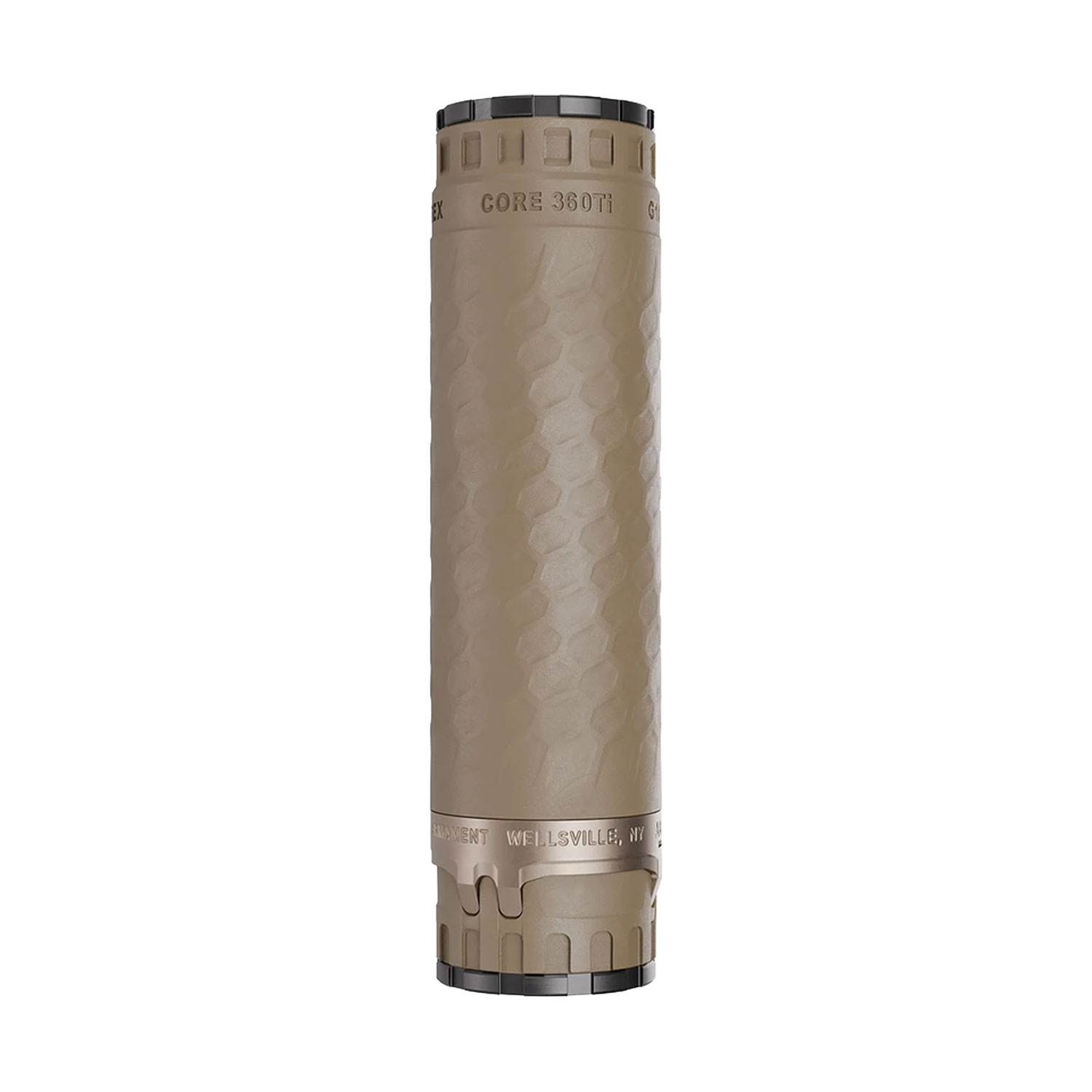Precision Armament TiTrex Suppressor 9mm / .360 Cal Ti Core, FDE