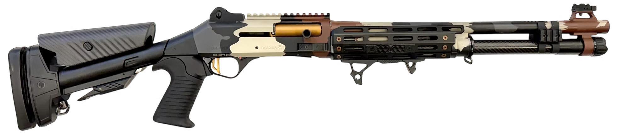 Orthos Arms Orthos Raider S4 Elite Alpine Semi-Auto Shotgun S4RAE, 12 Gauge, 18.5", Fibertron LED Front Sight, Shock Force Recoil System, 6+1