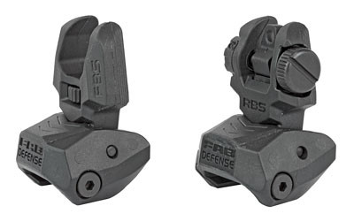 FAB Defense AR-15Flip Up Front and Rear Sight Set, Fits Picatinny Rails, Polymer, Black