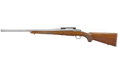 Ruger Hawkeye Hunter 7MM Remington Magnum, 24" Free Floated Cold Hammer Forged Barrel, 5/8X24 Threads, Satin Stainless Finish, Walnut Stock, LC6 Trigger, 3rd