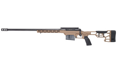 Savage 110 Precision, 300 Winchester Magnum, 24" Heavy Barrel, Threaded 5/8-24, BA Muzzle Brake, Flat Dark Earth, MDT LSS XL Chassis, AccuTrigger, 1 AICS Magazine and 20MOA 1 piece EGW Rail, 5Rd, Left Hand