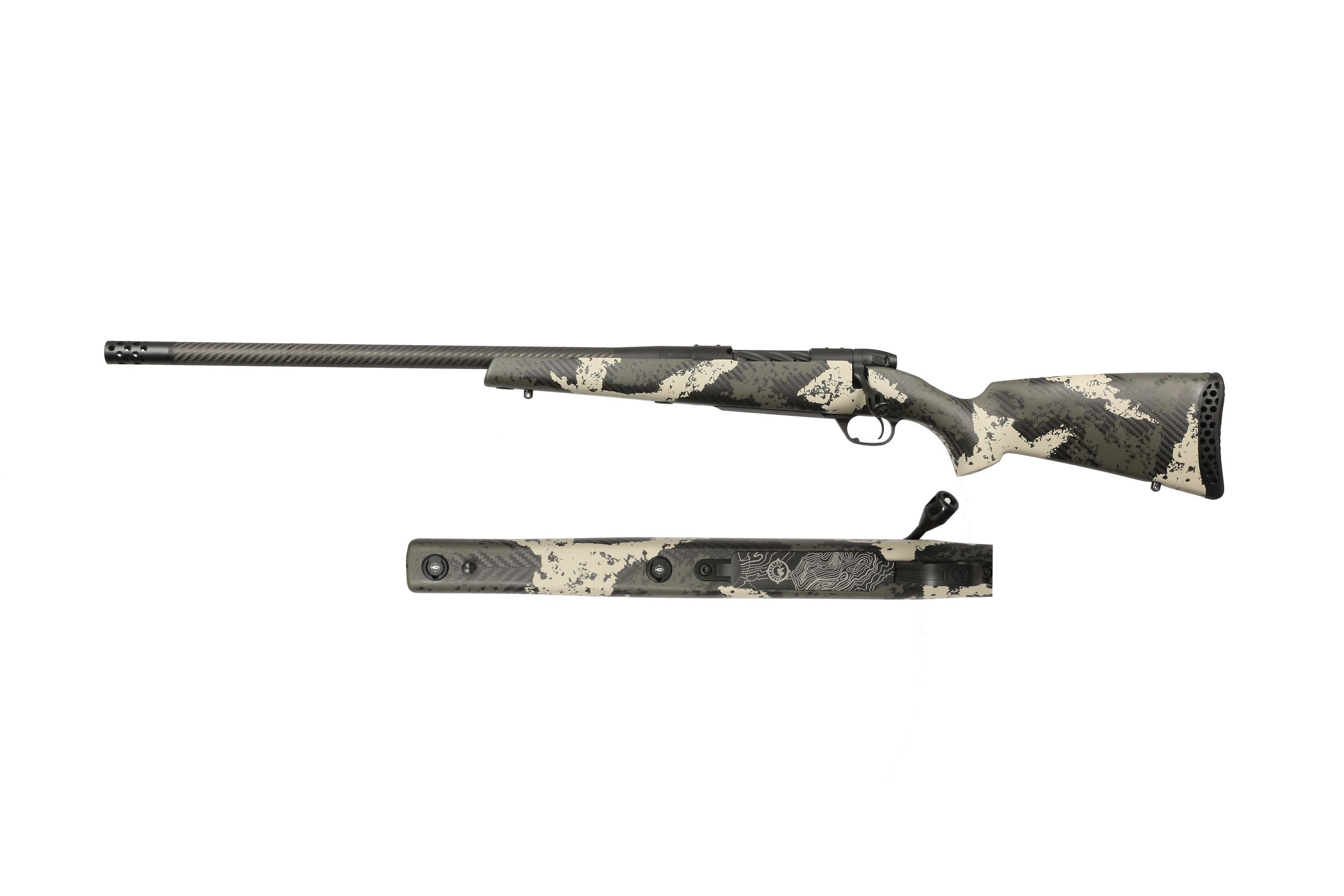 Weatherby Mark V Backcountry Guide Left-Hand Rifle MGS01N65RWL4B, 6.5 WBY RPM, 22", Carbon Fiber Green & Tan Stock, 4 Rds