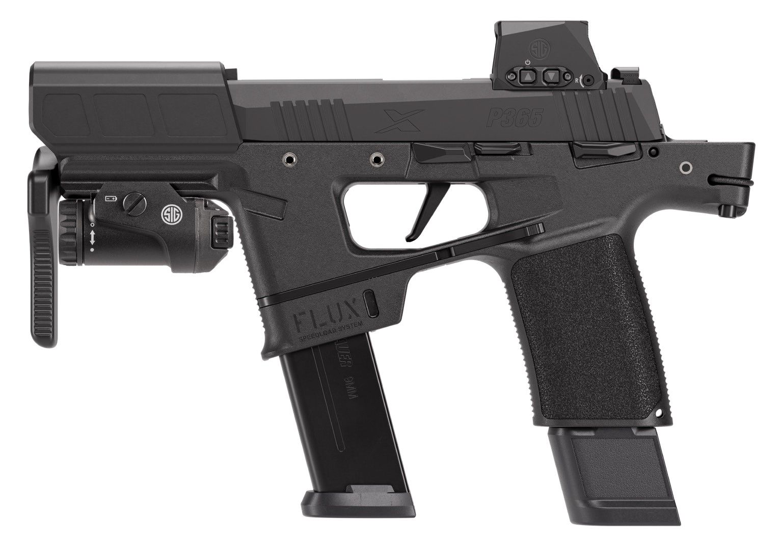 Sig Sauer P365 FLUX Sentry Pistol 365FLUX-9-BXR3-RXSL-TACKI, 9mm, 6in, Synthetic Grips, 21 Rds