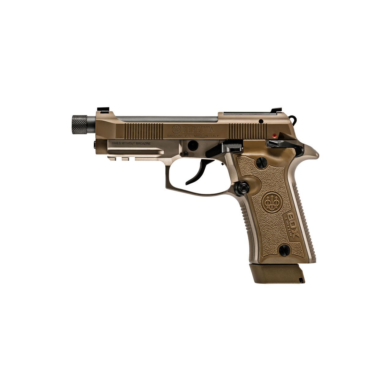 Beretta 80X Cheetah Optic Ready Pistol J80XTD10, 380 ACP, 4.4in, FDE Plastic Grips, 10 Rds