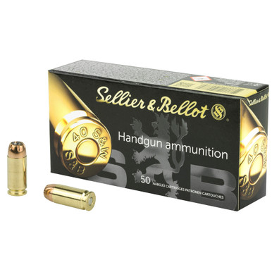Sellier & Bellot 40 S&W Ammunition 180 Grain Jacketed Hollow Point SB40C - 50 Rounds per Box