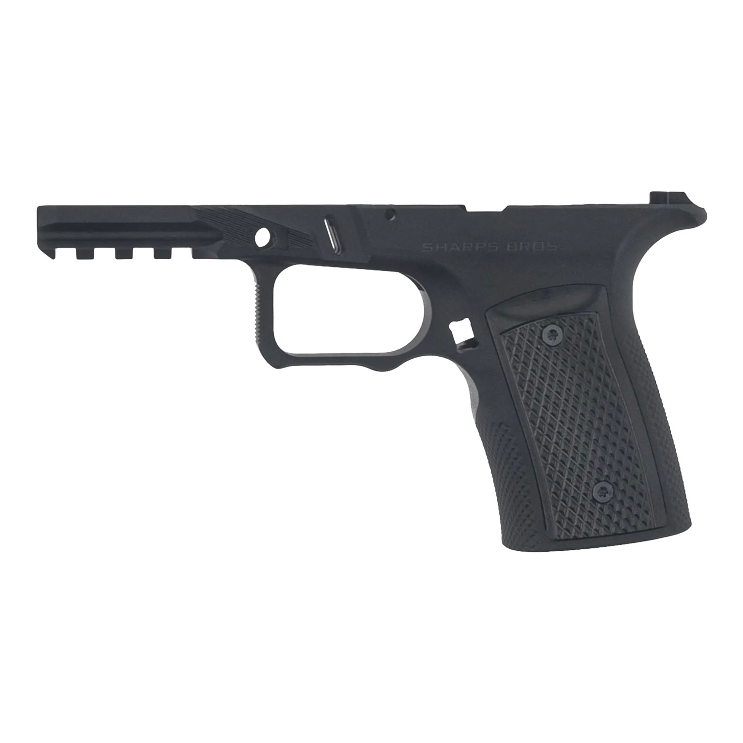 Sharps Bros. Ruger RXM Grip Module, Black Anodized w/ Black Aluminum Grip Panels