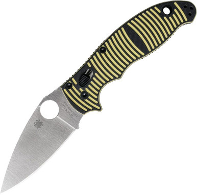 Spyderco Manix 2 Salt 3.37" CPM MagnaCut Satin Leaf Blade G10 Handle Yellow & Black - C101GBKYLMCP2