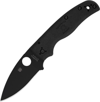 Spyderco Shaman Lightweight 3.58" CTS-BD1N Black DLC Plain Blade Black FRN Handle Compression Lock Knife - C229PBBK