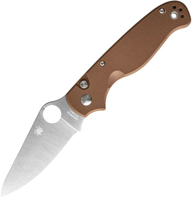 Spyderco ButtonUp Button Lock Knife 2.87" 8Cr13MoV Satin Blade Brown G10 - C275GPBN